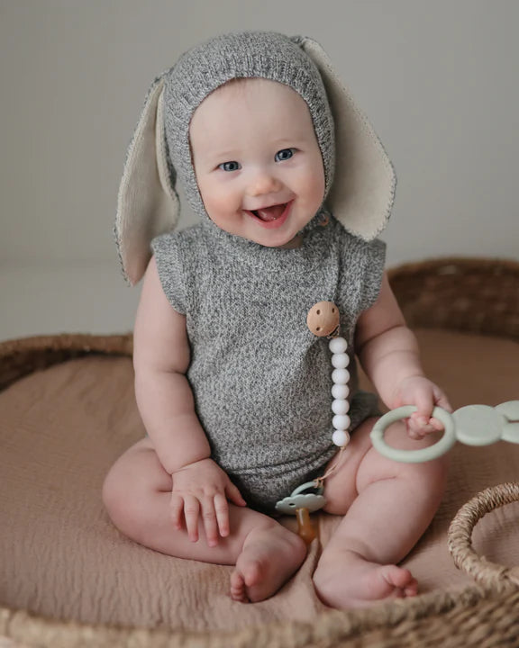 Mushie Teething Ring Bunny - silicone baby teether